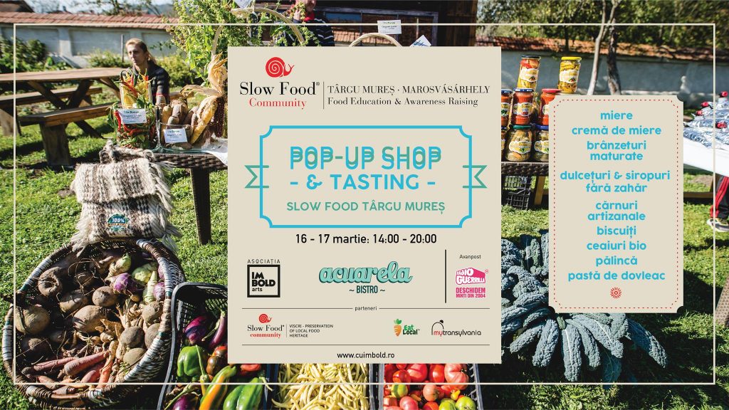 Slow food pop-up shop, talk si degustare la acuarela weekend 15-17 martie