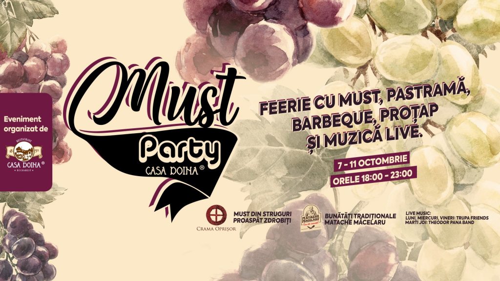 must party la restaurant casa doina
weekend 11-13 octombrie