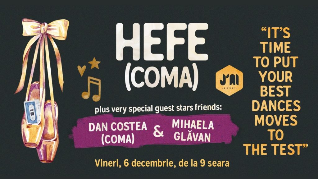 Muzica lui Hefe
la J'ai Bistrot București
weekend 6-8 dec