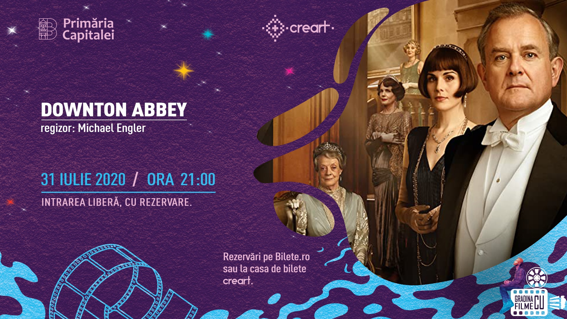 evenimente weekend 31 iulie-2 aug
proiectie film Downtown Abbey