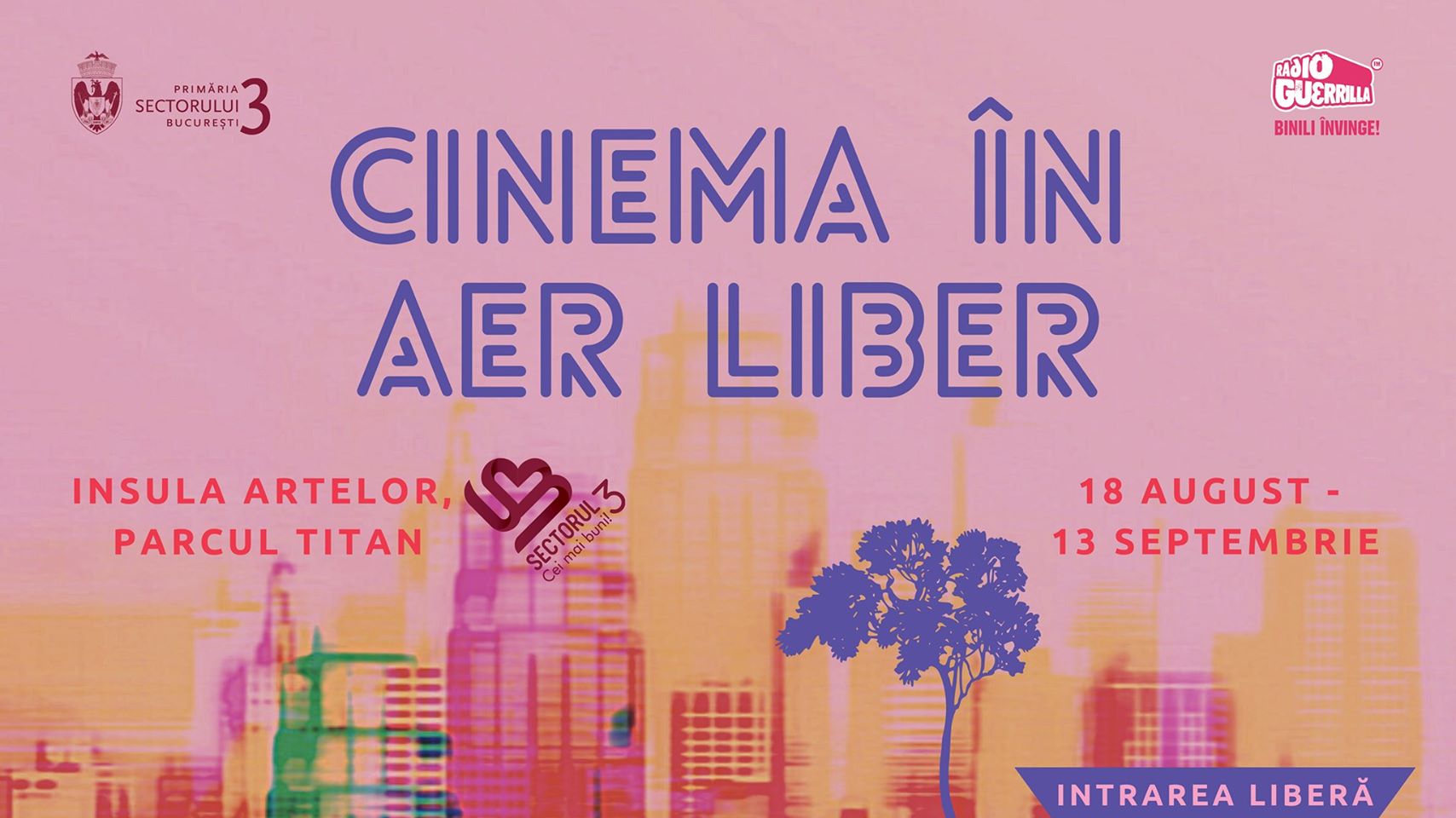 evenimente weekend 21-23 august
cinema in aer liber in parcul titan