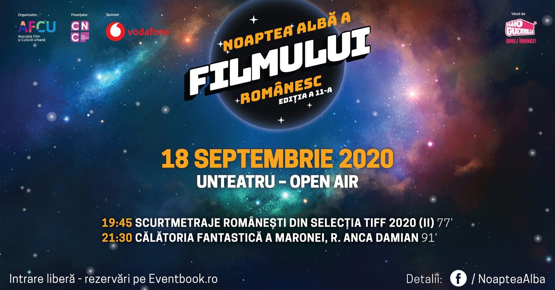 evenimente weekend 18-20 sept 
noaptea filmului romanesc la unteatru