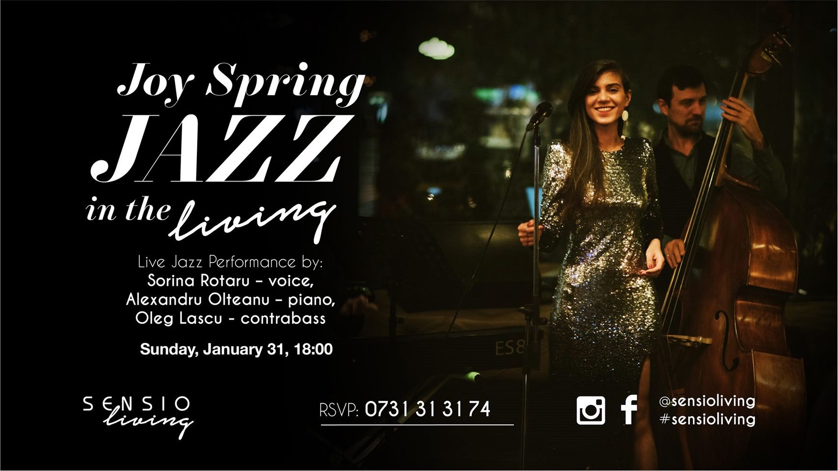 evenimente weekend 29-31 ian 
jazz live la sensio living